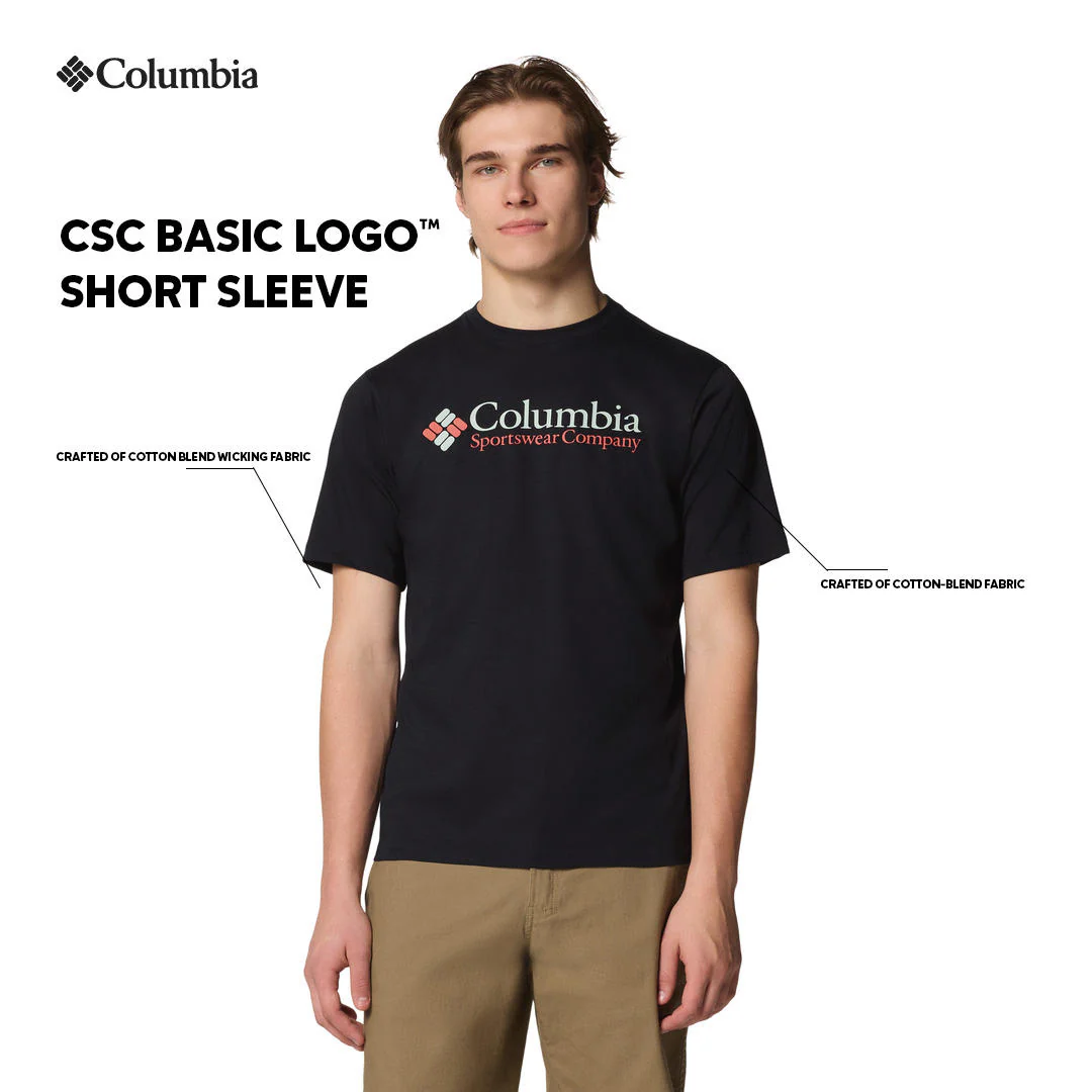 Columbia Men Black CSC Basic Logo Short Sleeve - Image 2