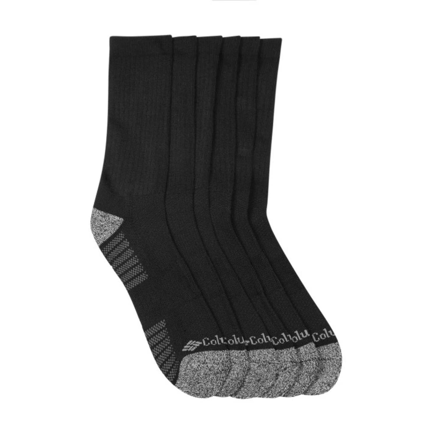 Columbia Men Black FASHION CREW WITH PIQUE FOOTBED  (6 Pair) (Non Returnable) - Image 2