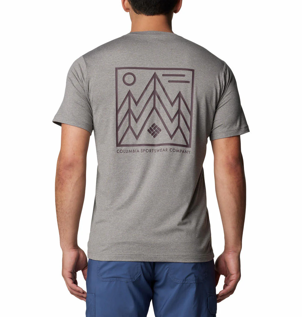 Columbia Men Black Kwick Hike Back Graphic SS Tee (Sun Protection) - Image 2