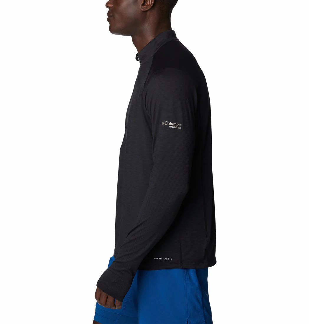 Columbia Men Black M Endless Trail 1/2 Zip Mesh Long Sleev - Image 3