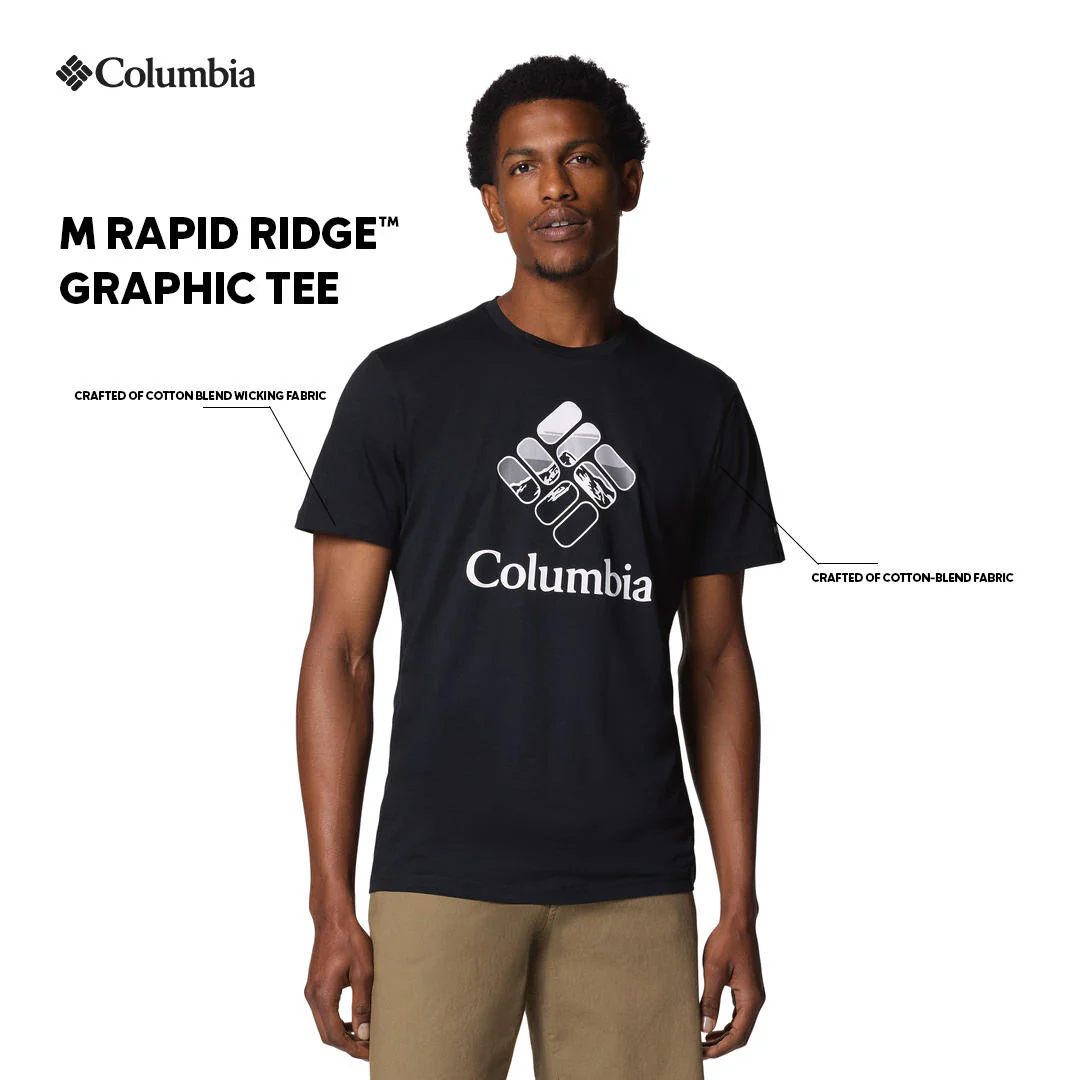 Columbia Men Black M Rapid Ridge Graphic Tee - Image 2