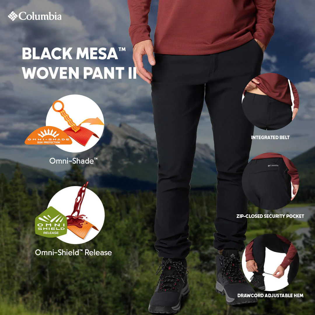 Columbia Men Black Black Mesa Woven Pant II (Sun Protection) - Image 2