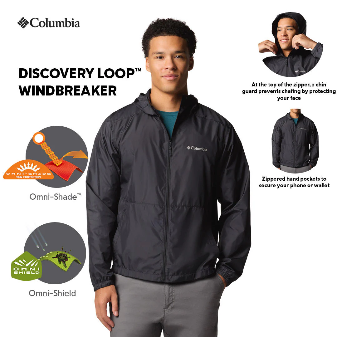 Columbia Men Black Flashback II Windbreaker (Sun Protection) - Image 2