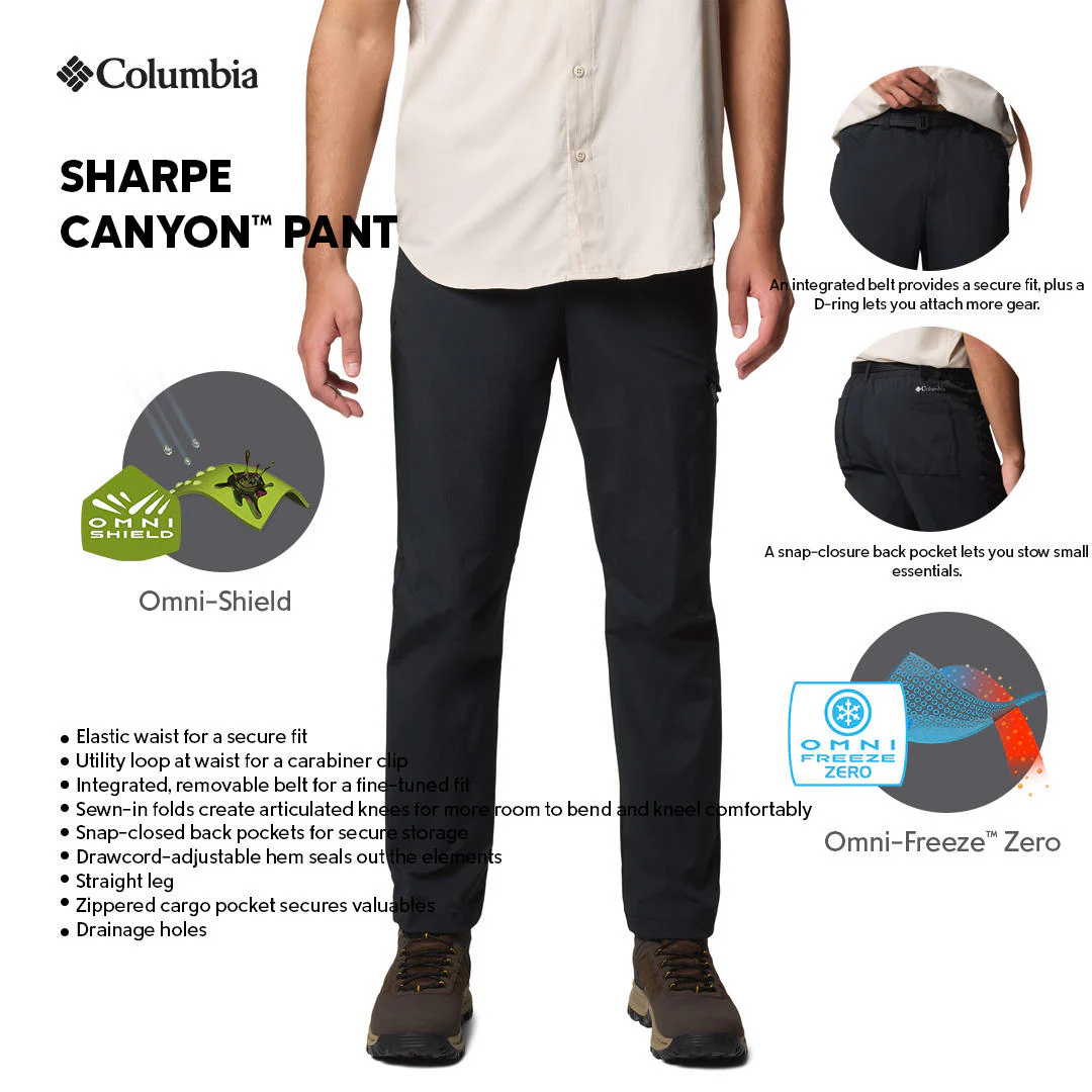 Columbia Men Black Sharpe Canyon Pant - Image 2