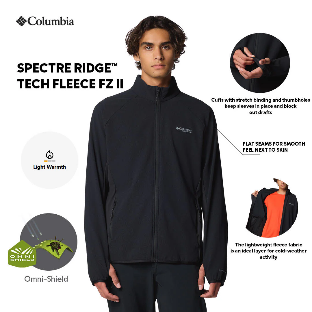 Columbia Men Black Spectre Ridge Tech Fleece FZ II - Image 2