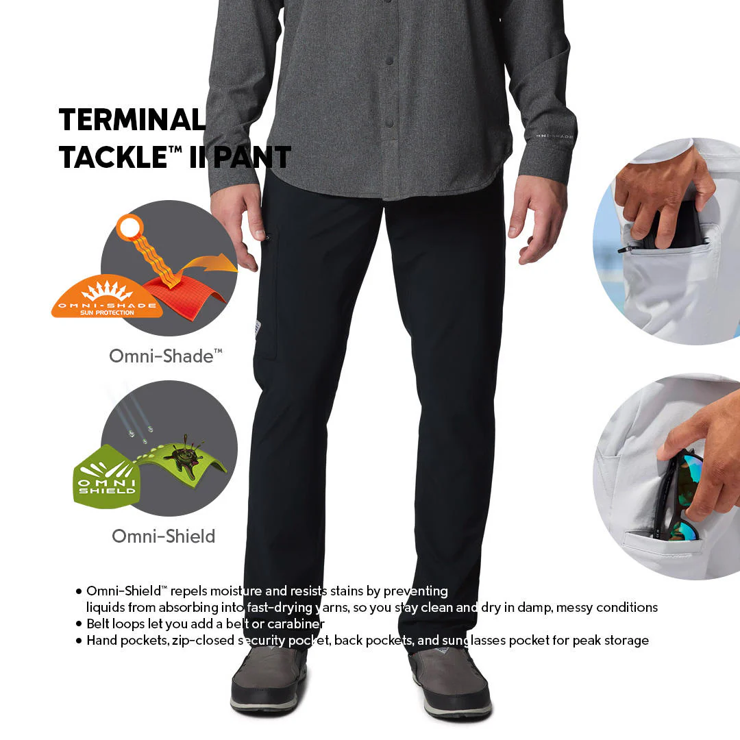 Columbia Men Black Terminal Tackle II Pant (Sun Protection) - Image 2