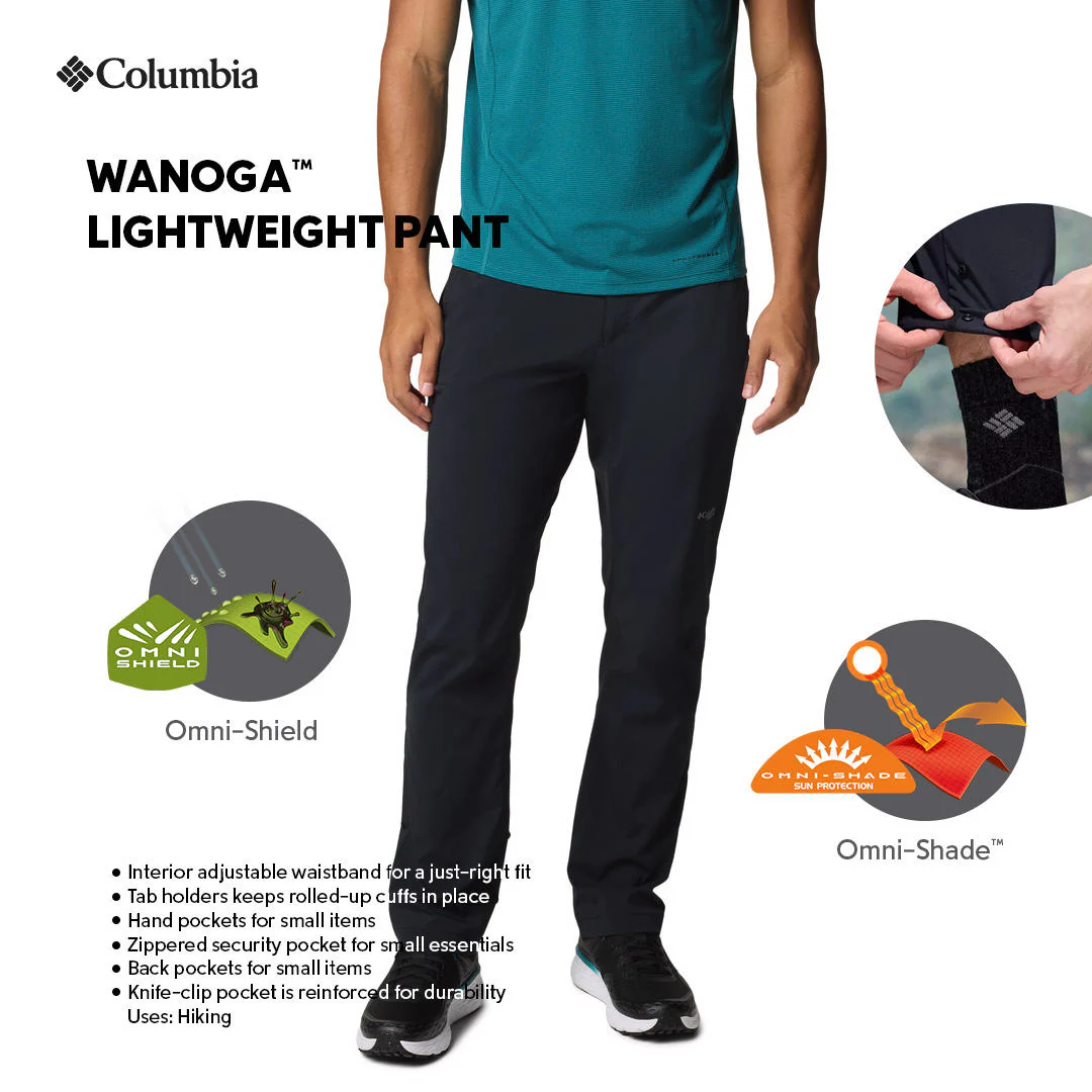 Columbia Men Black Wanoga Lightweight Pant (Sun Protection) - Image 2