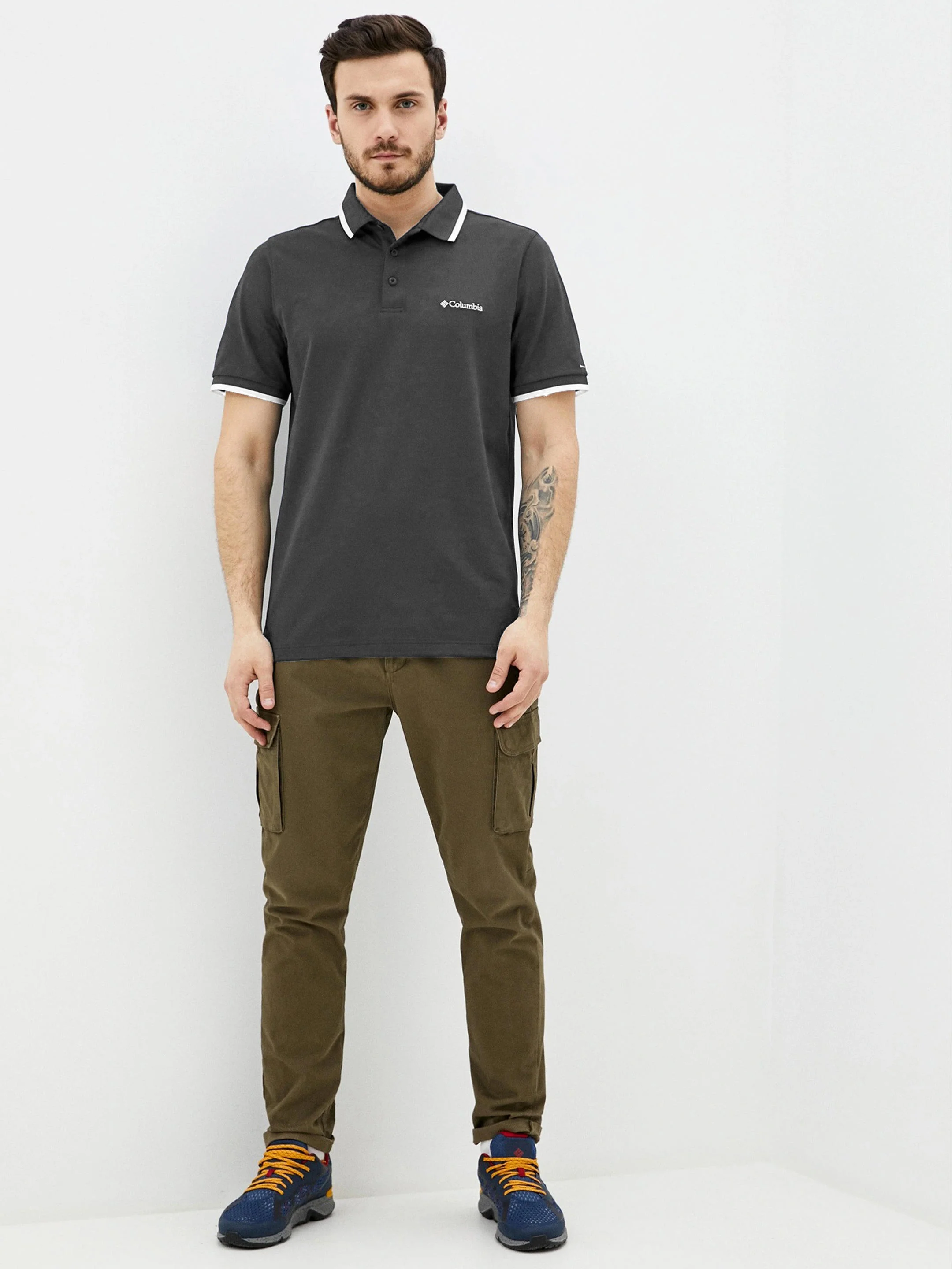 Columbia Men Black Cove Dome Butte Solid Pique Polo (Sun Protection) - Image 4