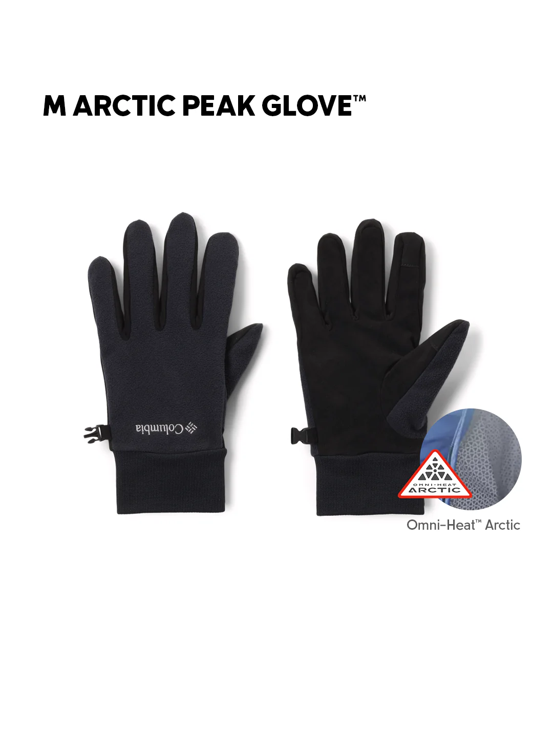 Columbia Mens Black OmniHeat Arctic M Peak Gloves - Image 2