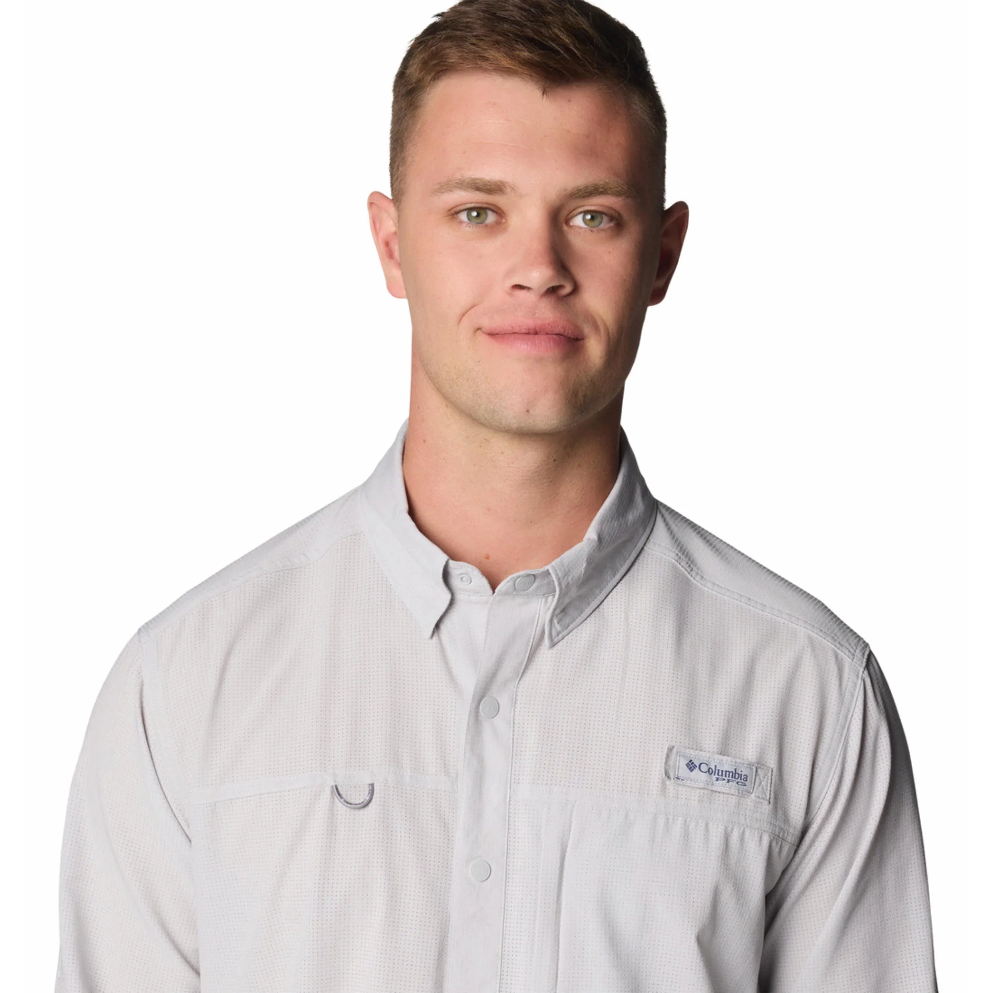 Columbia Men Black PFG Solar Breeze Woven LS Shirt - Image 5