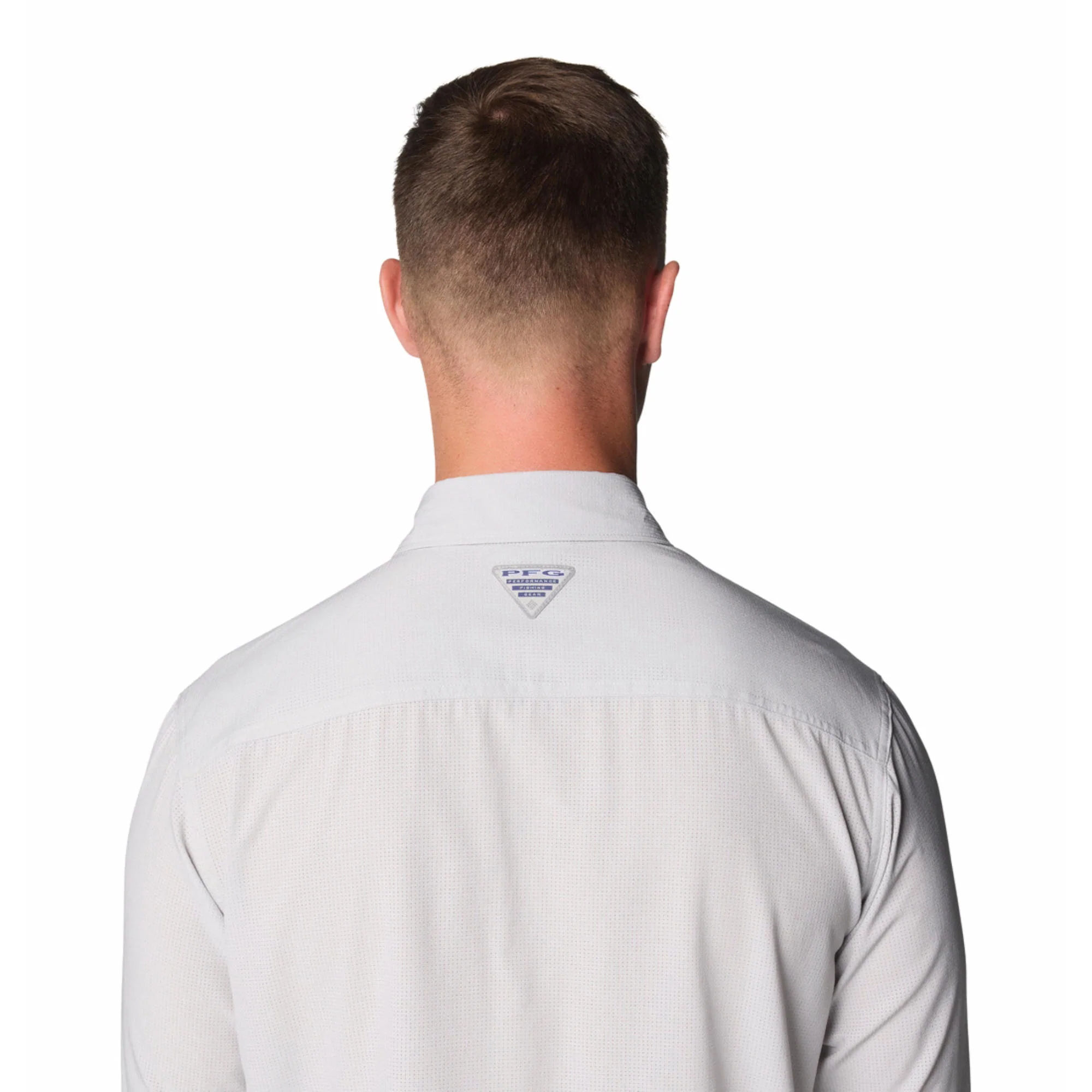 Columbia Men Black PFG Solar Breeze Woven LS Shirt - Image 6