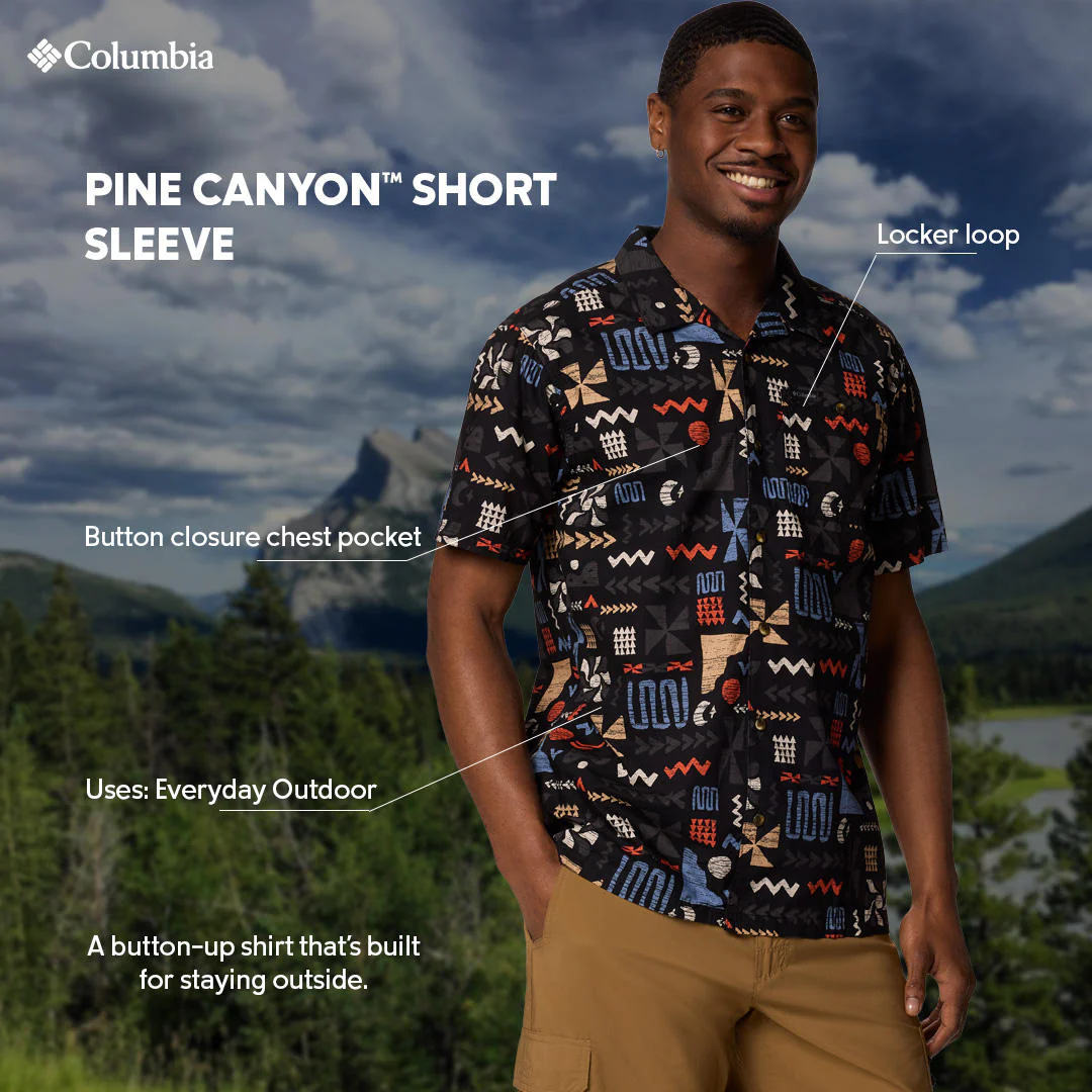 Columbia Men Black Pine Canyon Short Sleeve - Image 2