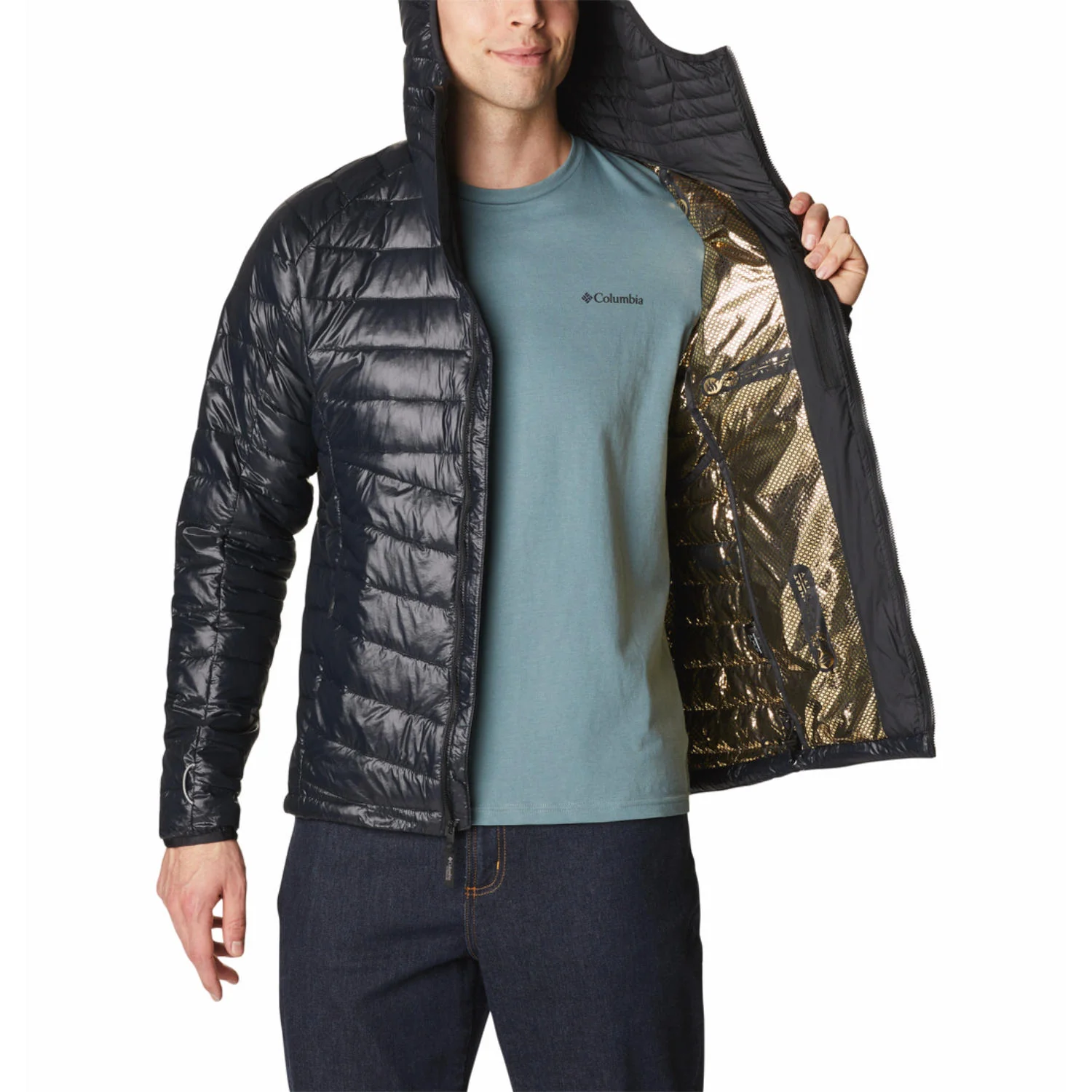 Columbia Men Black Platinum Peak II Hooded Jacket - Image 6