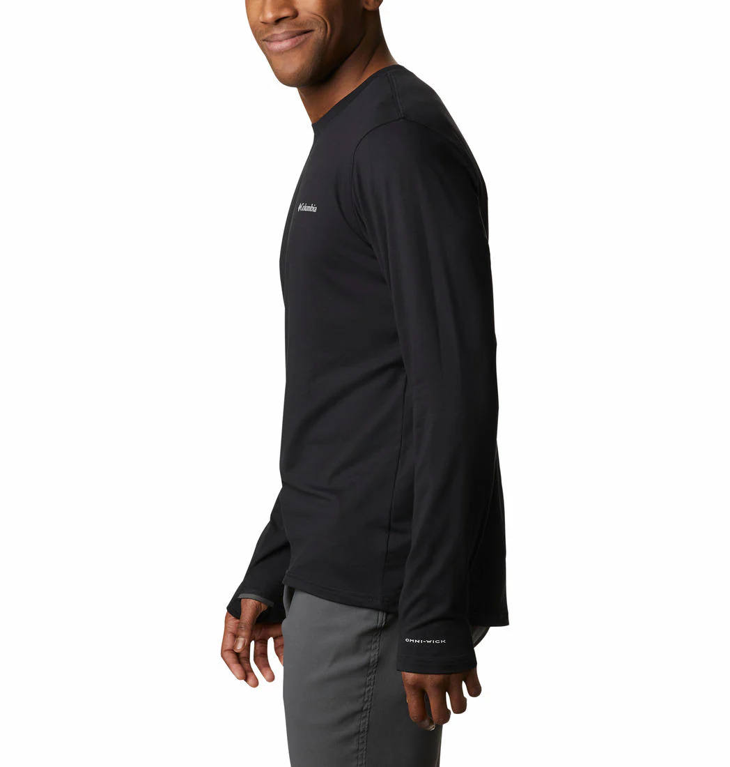 Columbia Men Black Tech Trail Long Sleeve Crew II (Sun Protection) - Image 3