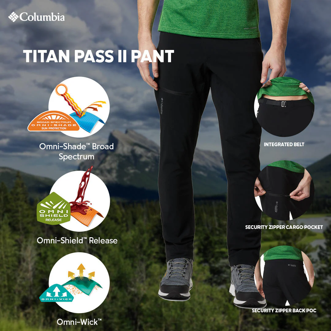 Columbia Men Black Titan Pass Pant II (Sun Protection) - Image 2