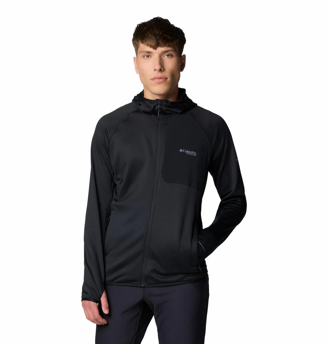 Columbia Men Black Triple Canyon Grid Fleece Hooded FZ II - Image 3