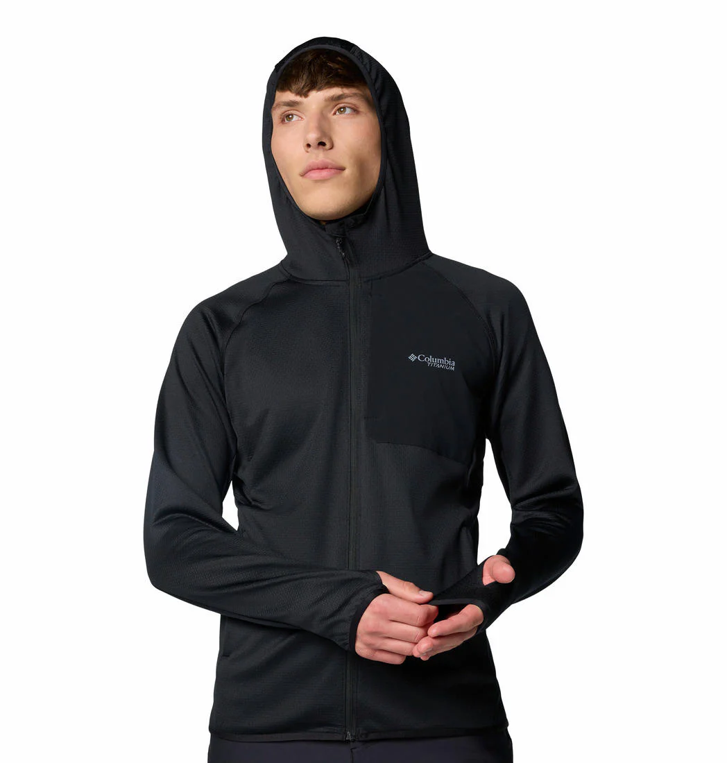 Columbia Men Black Triple Canyon Grid Fleece Hooded FZ II - Image 6
