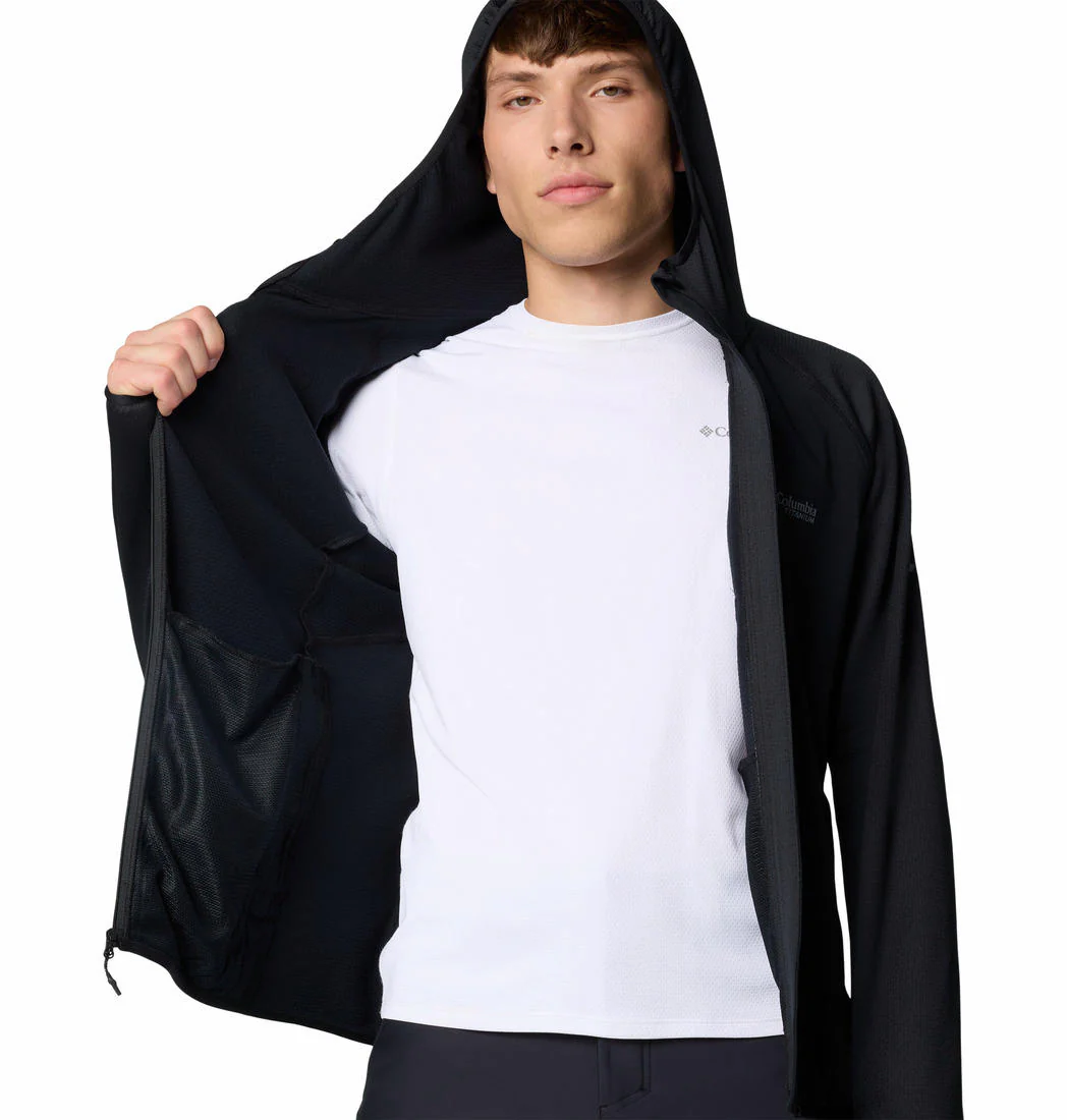Columbia Men Black Triple Canyon Grid Fleece Hooded FZ II - Image 8