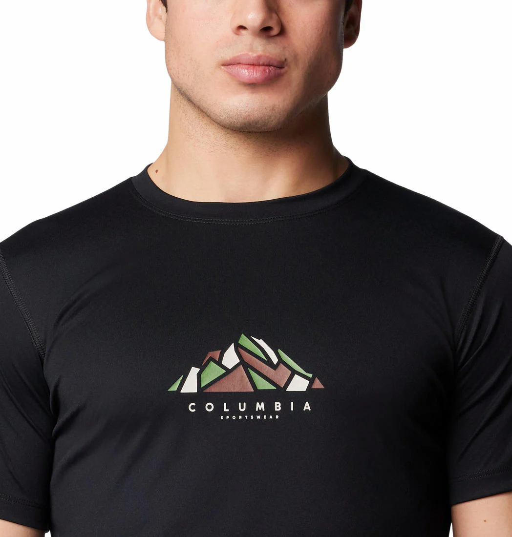 Columbia Men Black Zero Rules Short Sleeve Graphic Shirt - Image 3