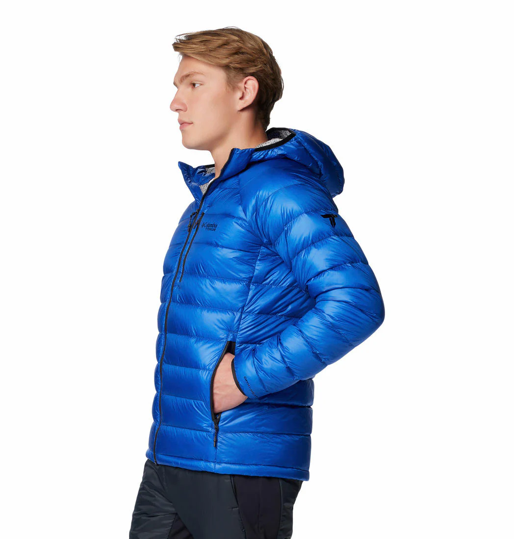 Columbia Men Blue Arctic Crest Down Hooded Jacket - Image 3
