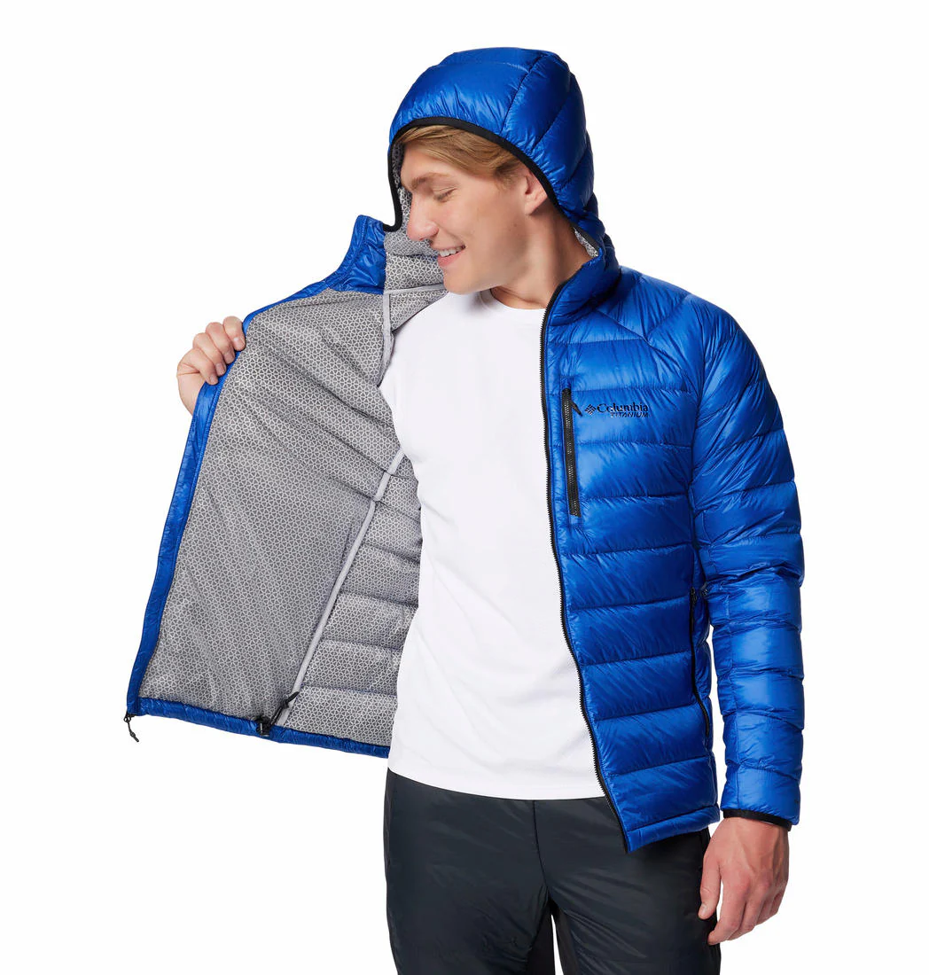 Columbia Men Blue Arctic Crest Down Hooded Jacket - Image 5