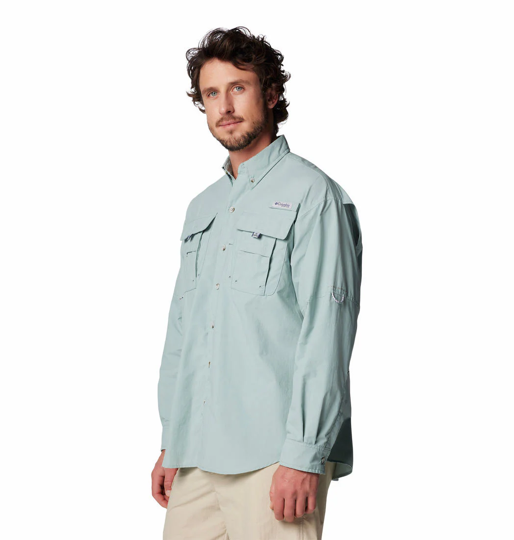 Columbia Men Blue Bahama II L/S Shirt (Sun Protection) - Image 3