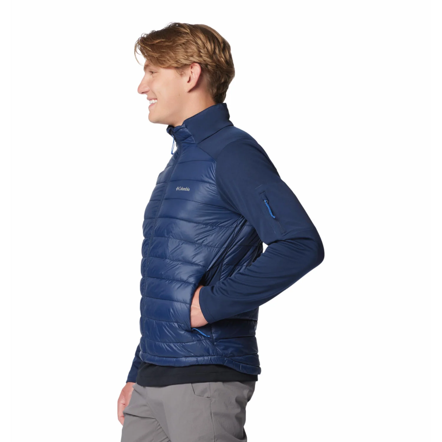 Columbia Men Blue Columbia Tech Hybrid Softshell - Image 5