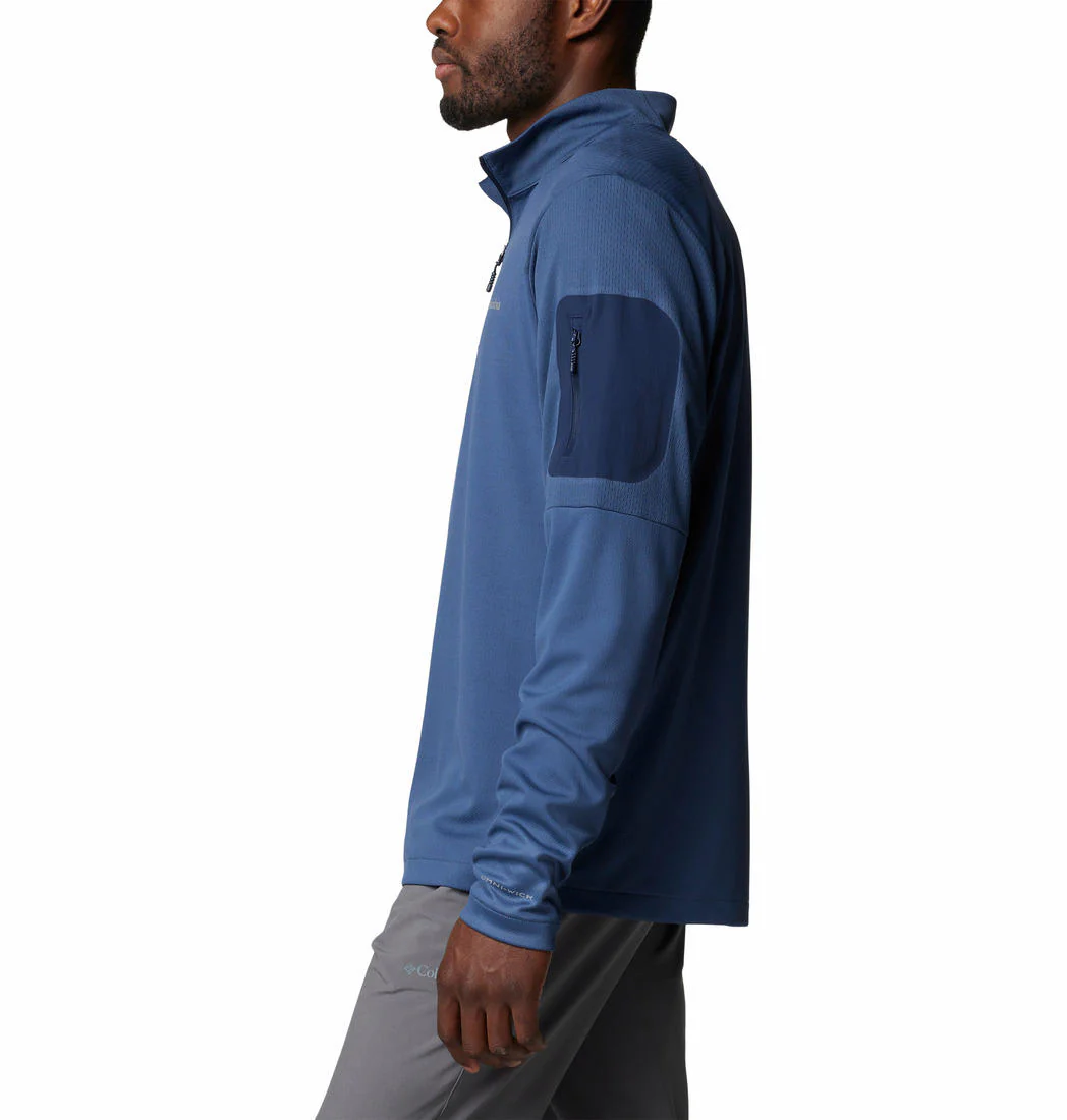 Columbia Men Blue Columbia Tech Knit 1/4 Zip (Sun Protection) - Image 4