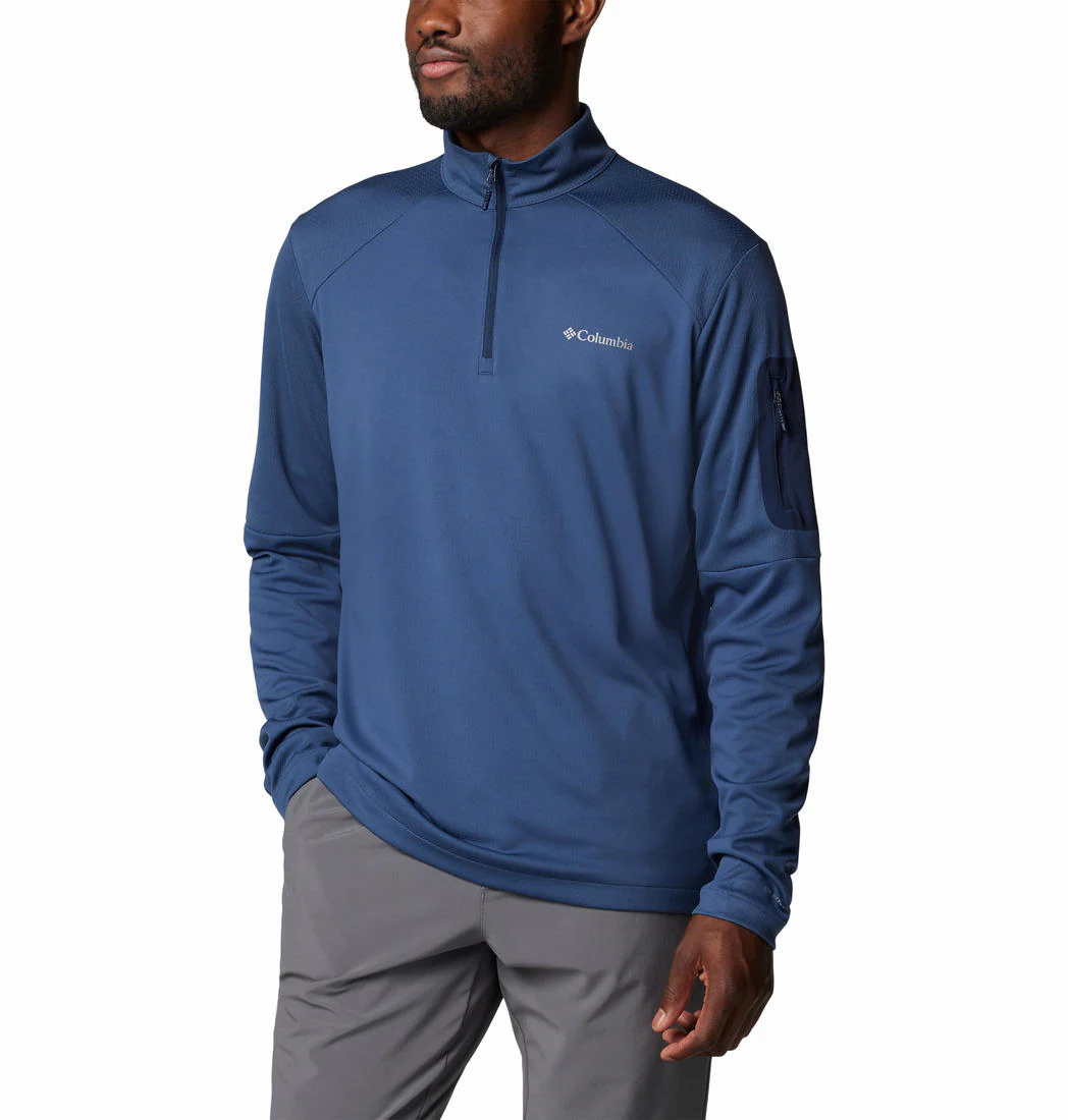 Columbia Men Blue Columbia Tech Knit 1/4 Zip (Sun Protection) - Image 5