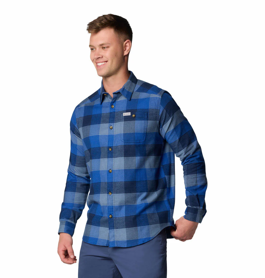 Columbia Men Blue Cornell Woods Flannel Long Sleeve Shirt - Image 3
