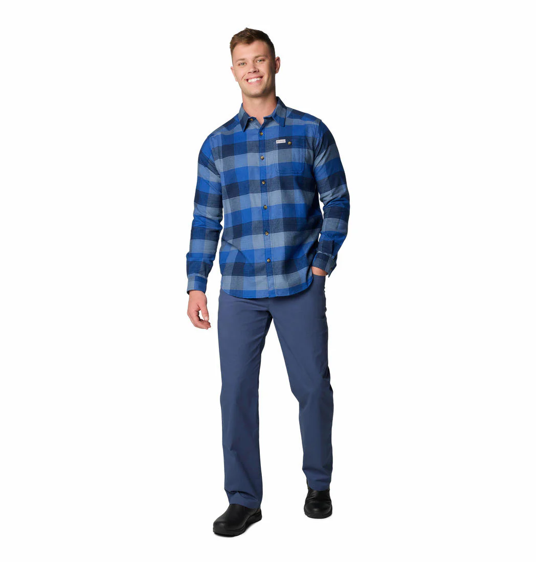Columbia Men Blue Cornell Woods Flannel Long Sleeve Shirt - Image 4