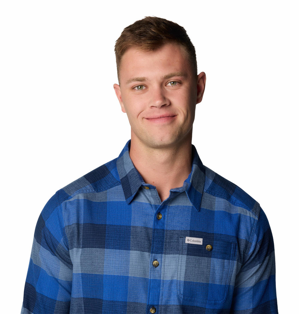 Columbia Men Blue Cornell Woods Flannel Long Sleeve Shirt - Image 5