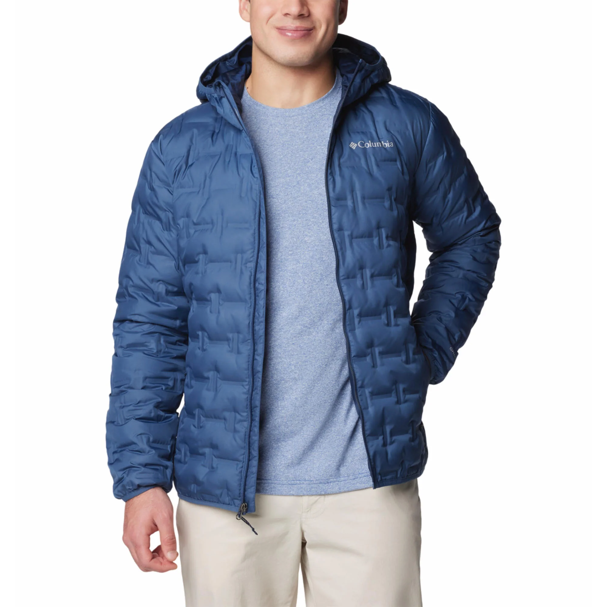 Columbia Men Blue Delta Ridge II Down Hooded Jacket - Image 4