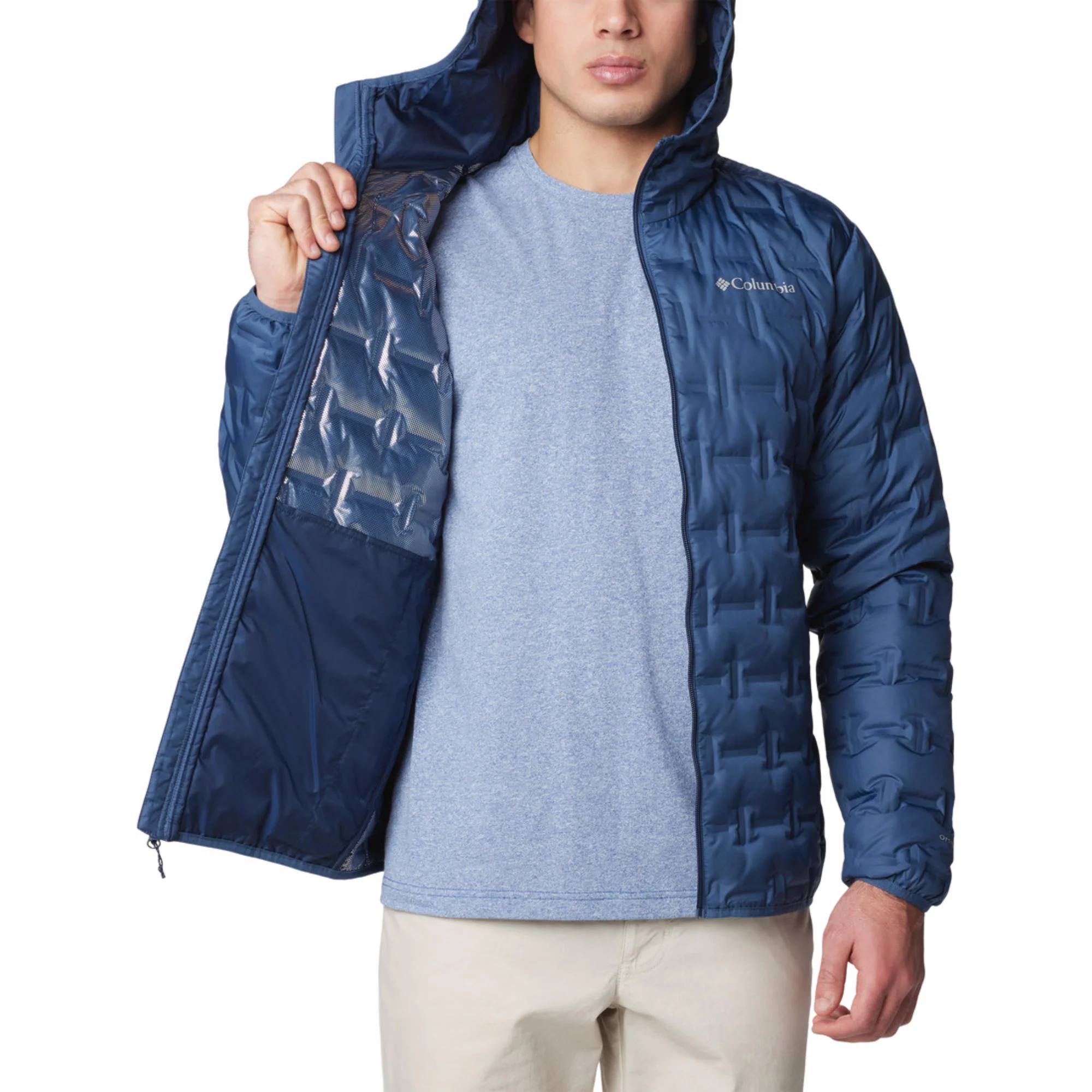 Columbia Men Blue Delta Ridge II Down Hooded Jacket - Image 5