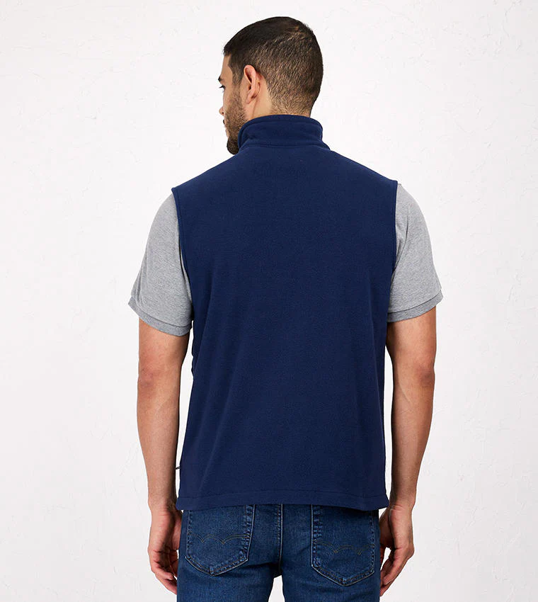 Columbia Men Blue Fast Trek Fleece Vest - Image 2