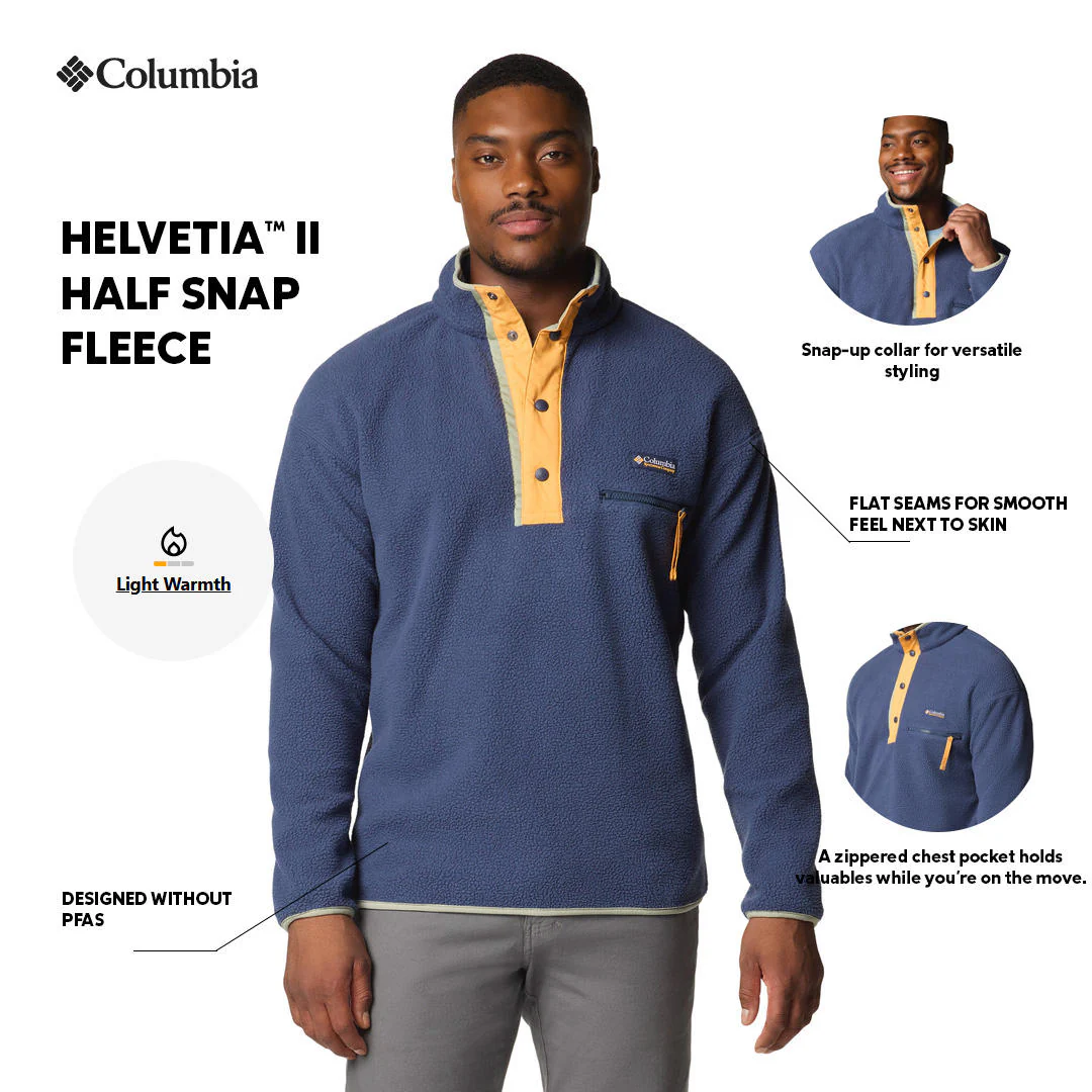 Columbia Men Navy Blue Helvetia II Half Snap Fleece - Image 2