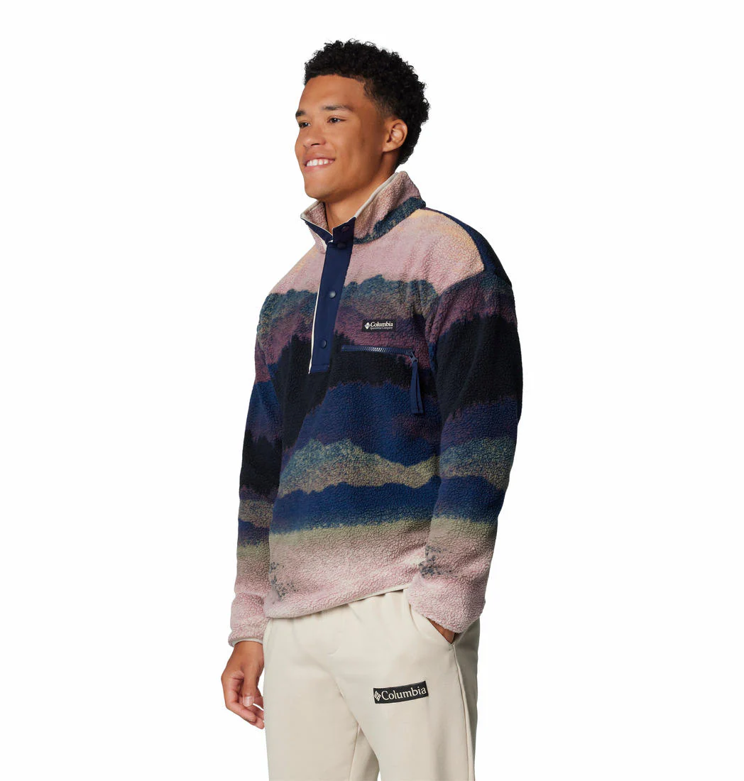 Columbia Men Blue Helvetia II Printed Half Snap Fleece - Image 3