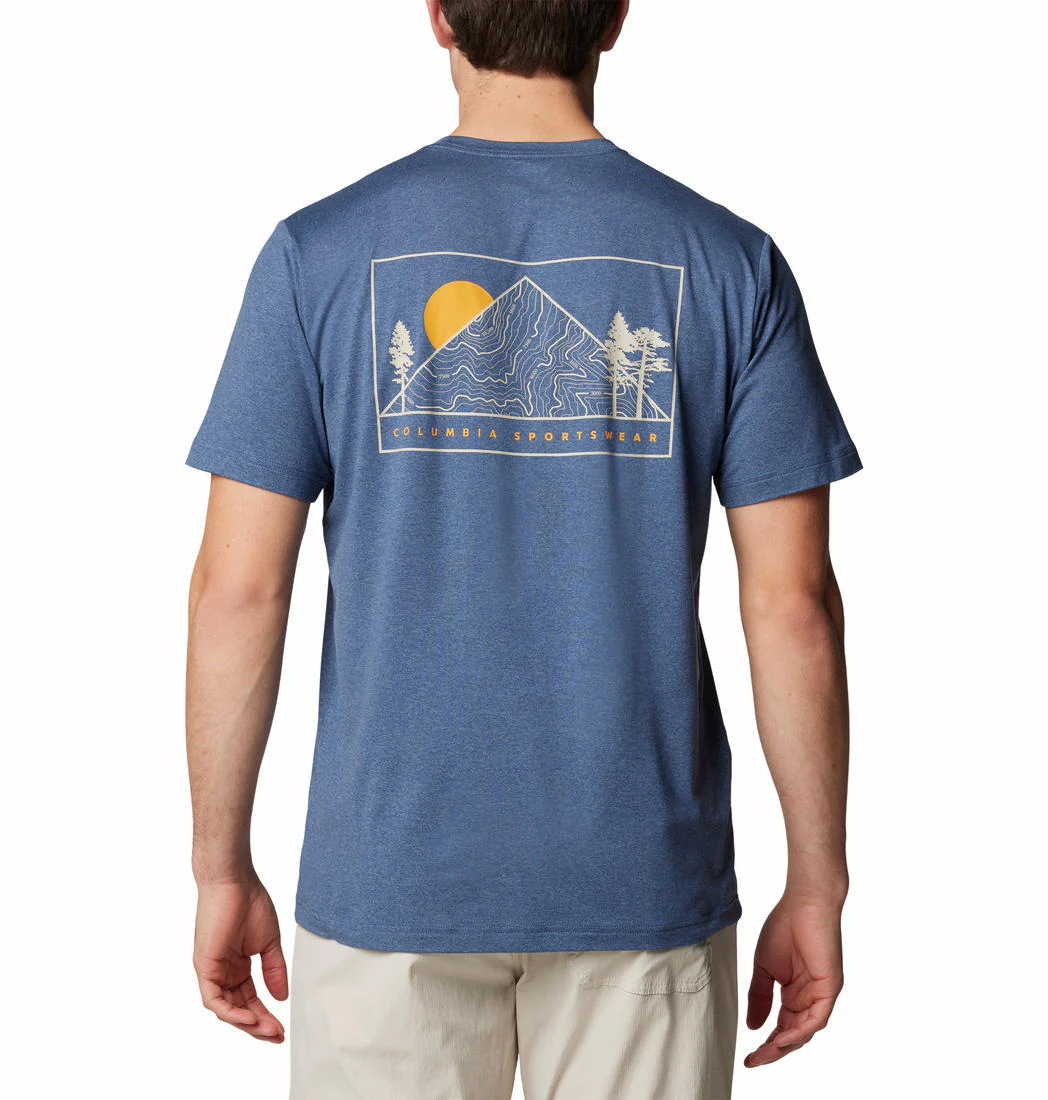Columbia Men Blue Kwick Hike Back Graphic SS Tee (Sun Protection) - Image 2