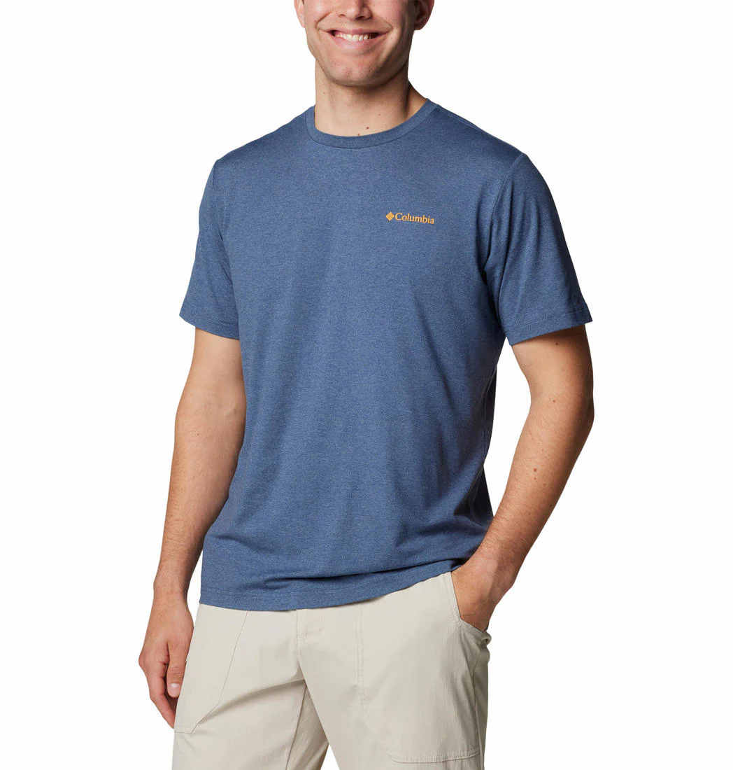 Columbia Men Blue Kwick Hike Back Graphic SS Tee (Sun Protection) - Image 3