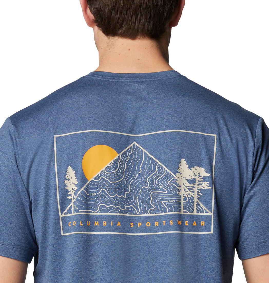 Columbia Men Blue Kwick Hike Back Graphic SS Tee (Sun Protection) - Image 4