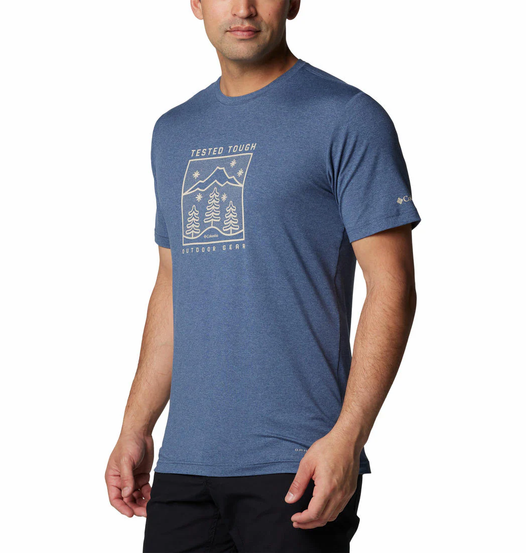 Columbia Men Blue Kwick Hike Graphic SS Tee (Sun Protection) - Image 5