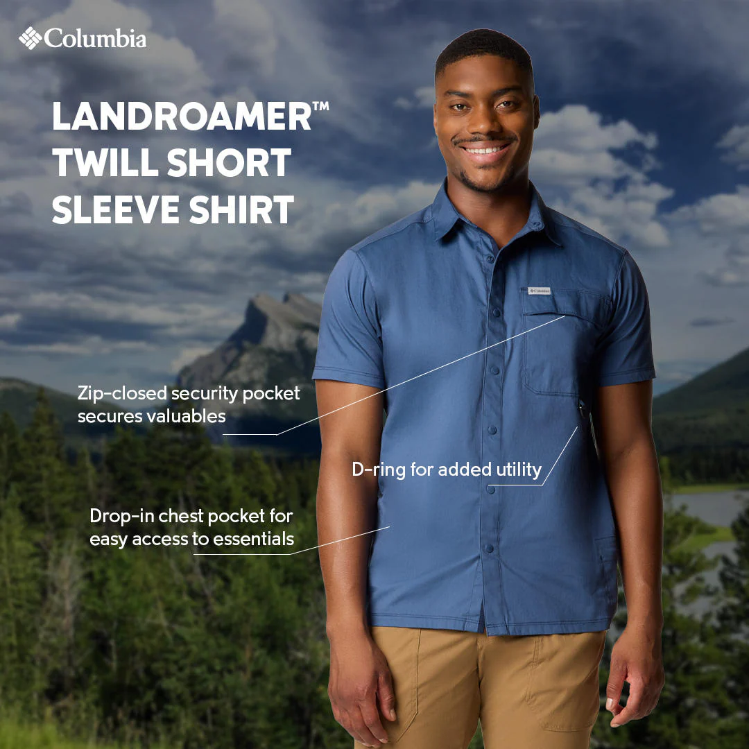 Columbia Men Blue Landroamer Twill SS Shirt - Image 2