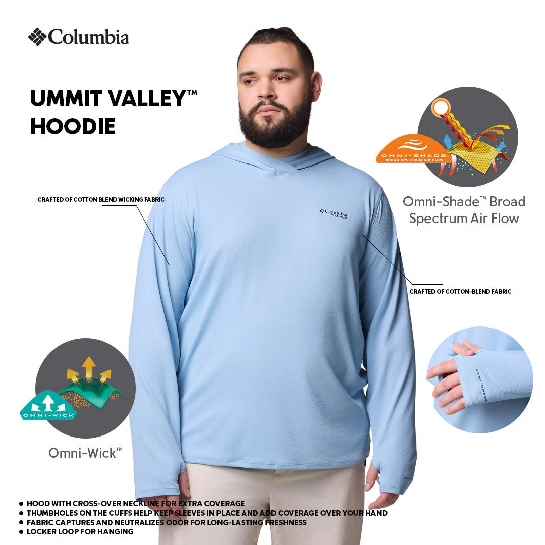 Columbia Men Blue Summit Valley Hoodie (Sun Protection) - Image 2