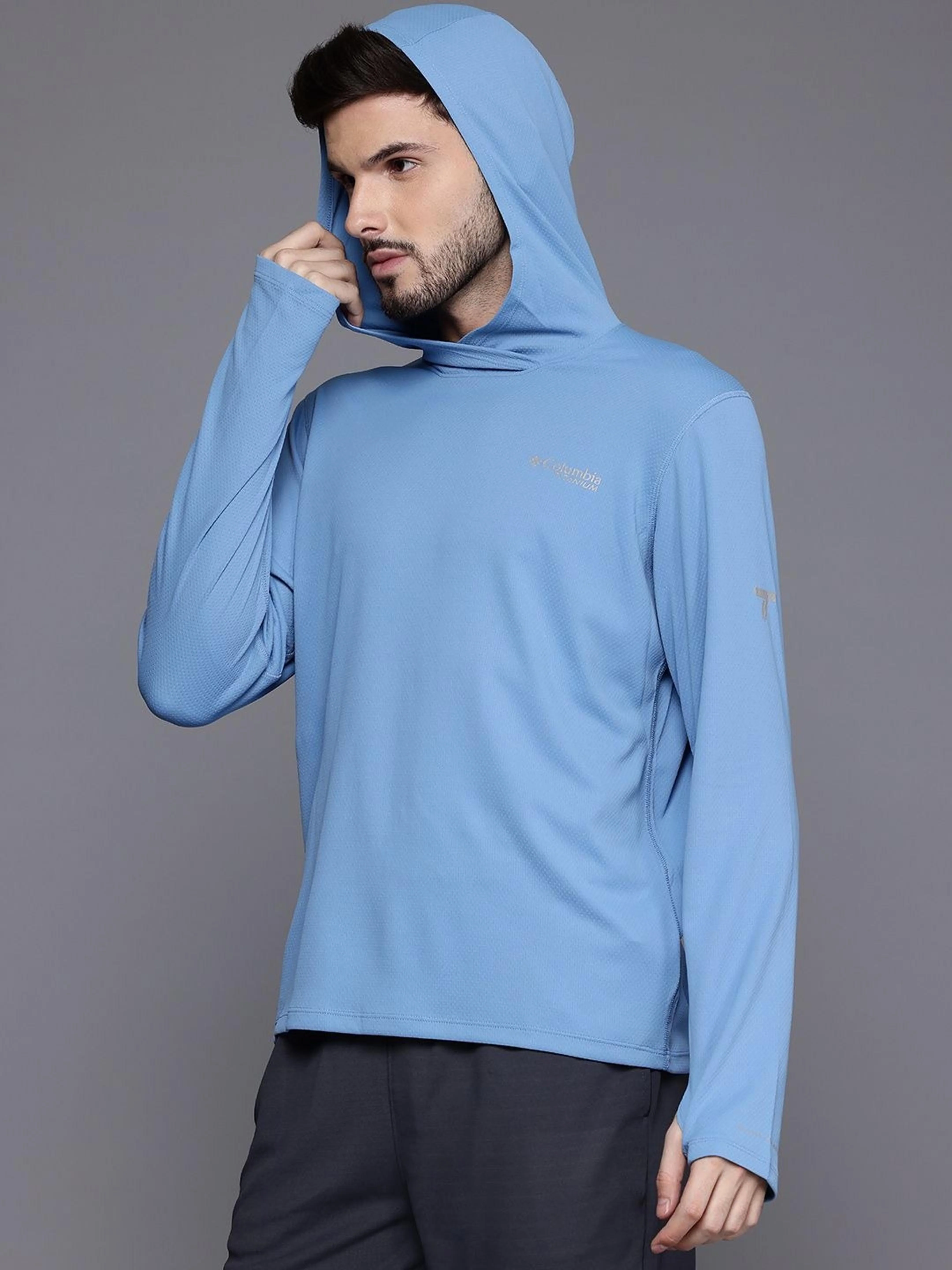 Columbia Men Blue Summit Valley Hoodie (Sun Protection) - Image 4