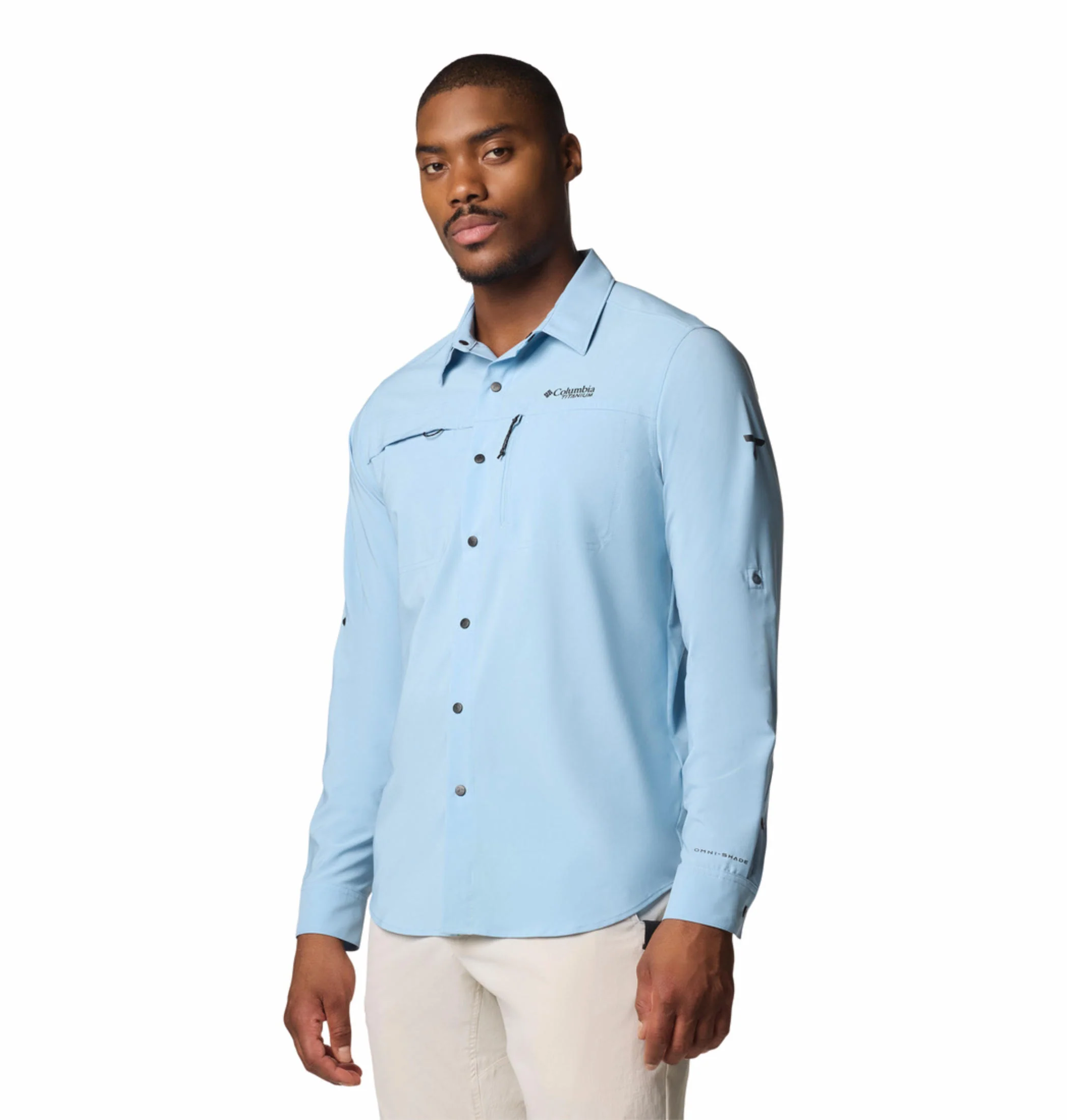 Columbia Men Blue Summit Valley Woven LS Shirt (Sun Protection) - Image 4