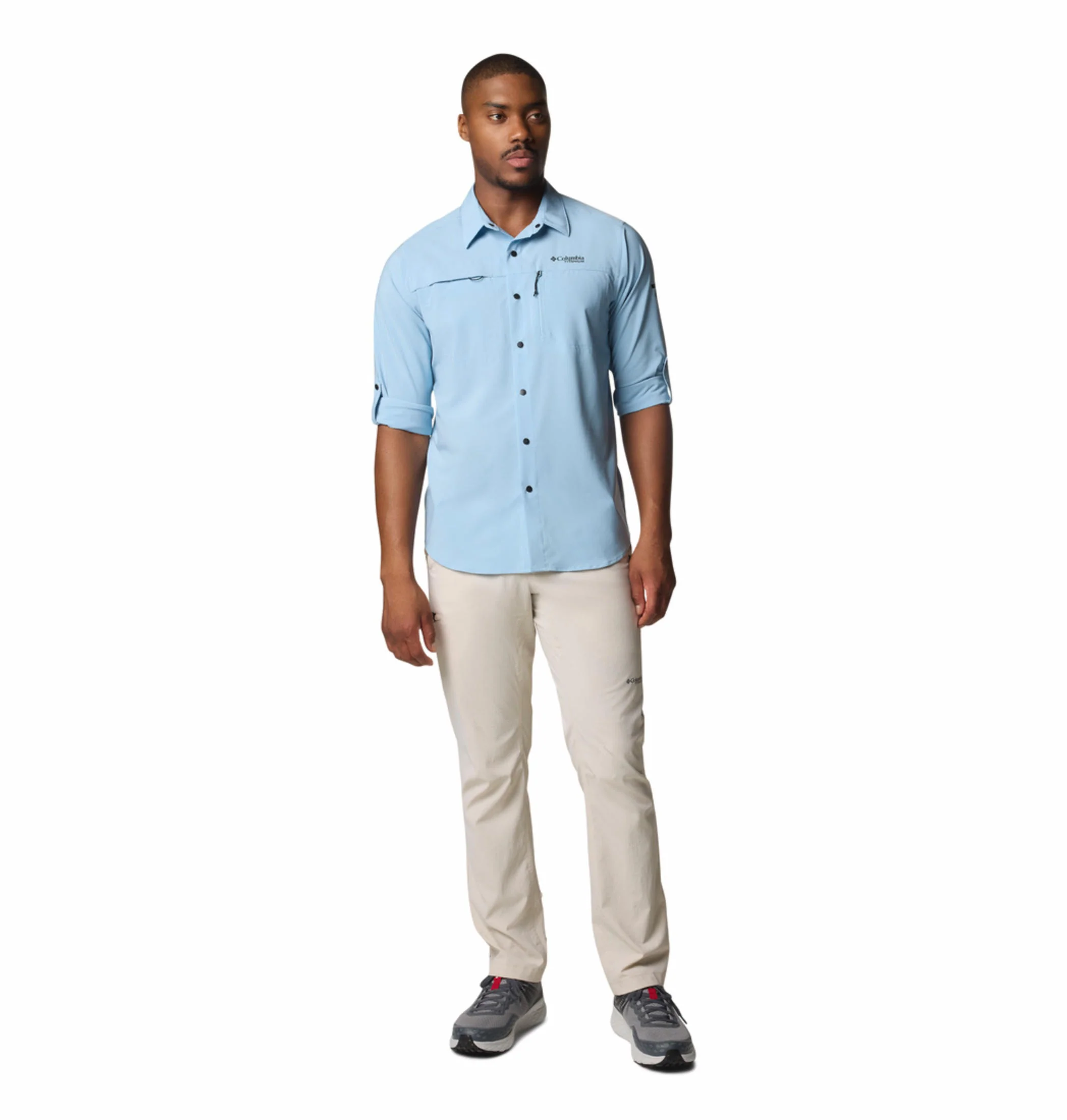 Columbia Men Blue Summit Valley Woven LS Shirt (Sun Protection) - Image 6