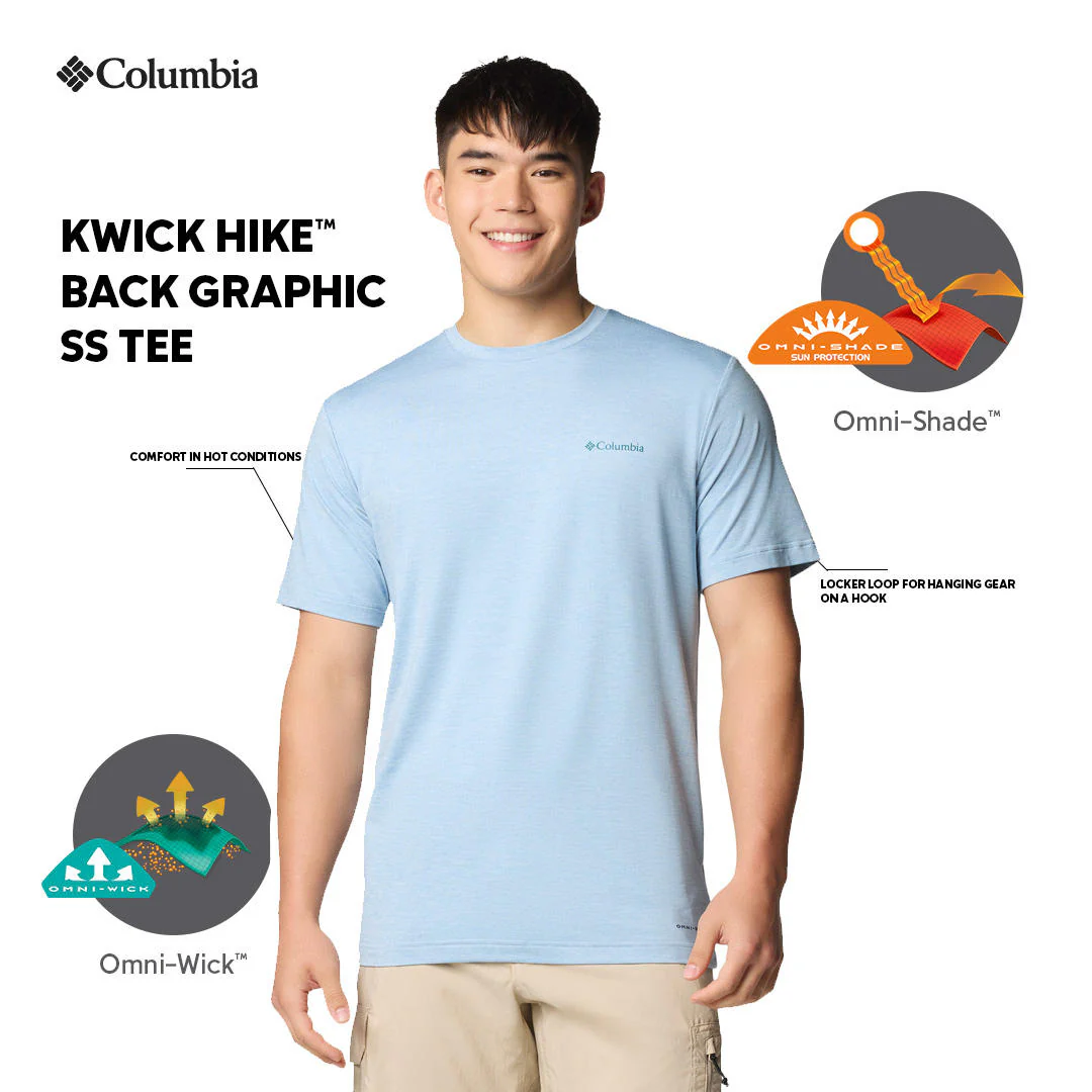 Columbia Men Blue Kwick Hike Back Graphic SS Tee (Sun Protection) - Image 2