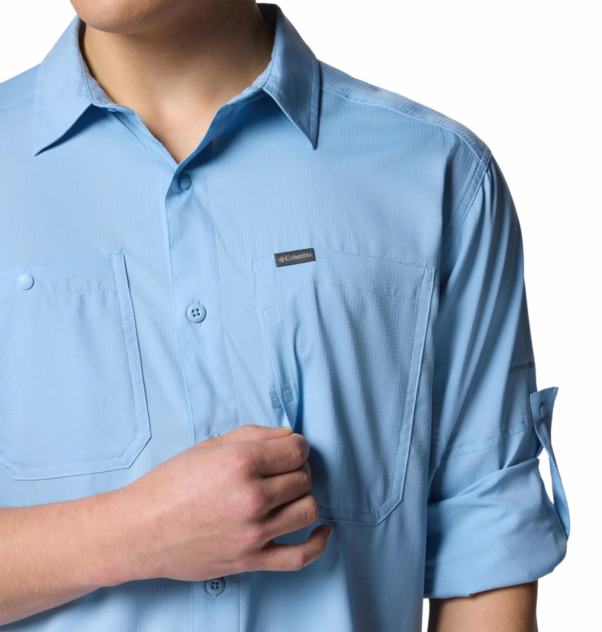 Columbia Men Blue Silver Ridge Utility Lite Long Sleeve (Sun Protection) - Image 9