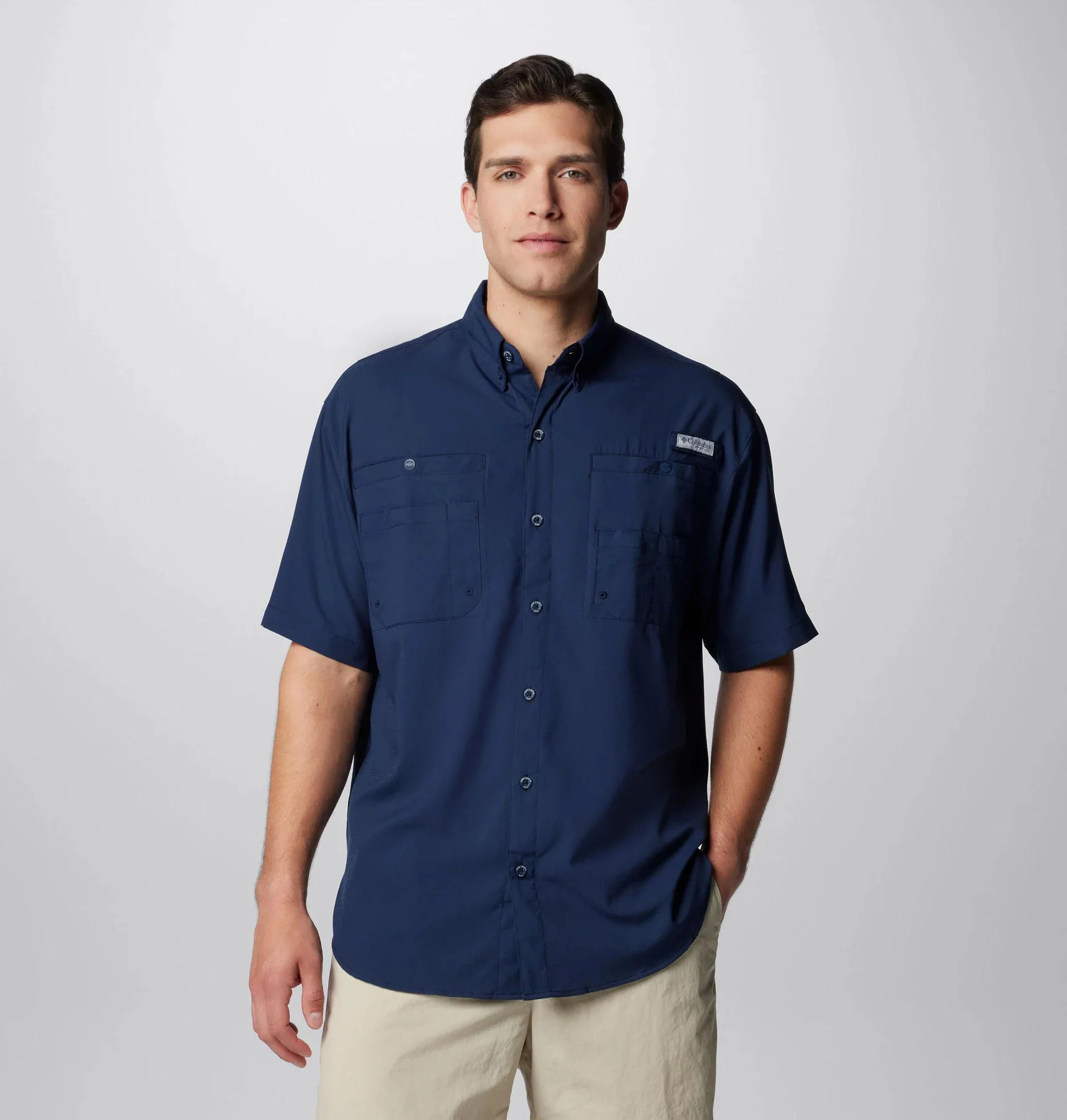 Columbia Men Blue Tamiami II SS Shirt (Sun Protection)