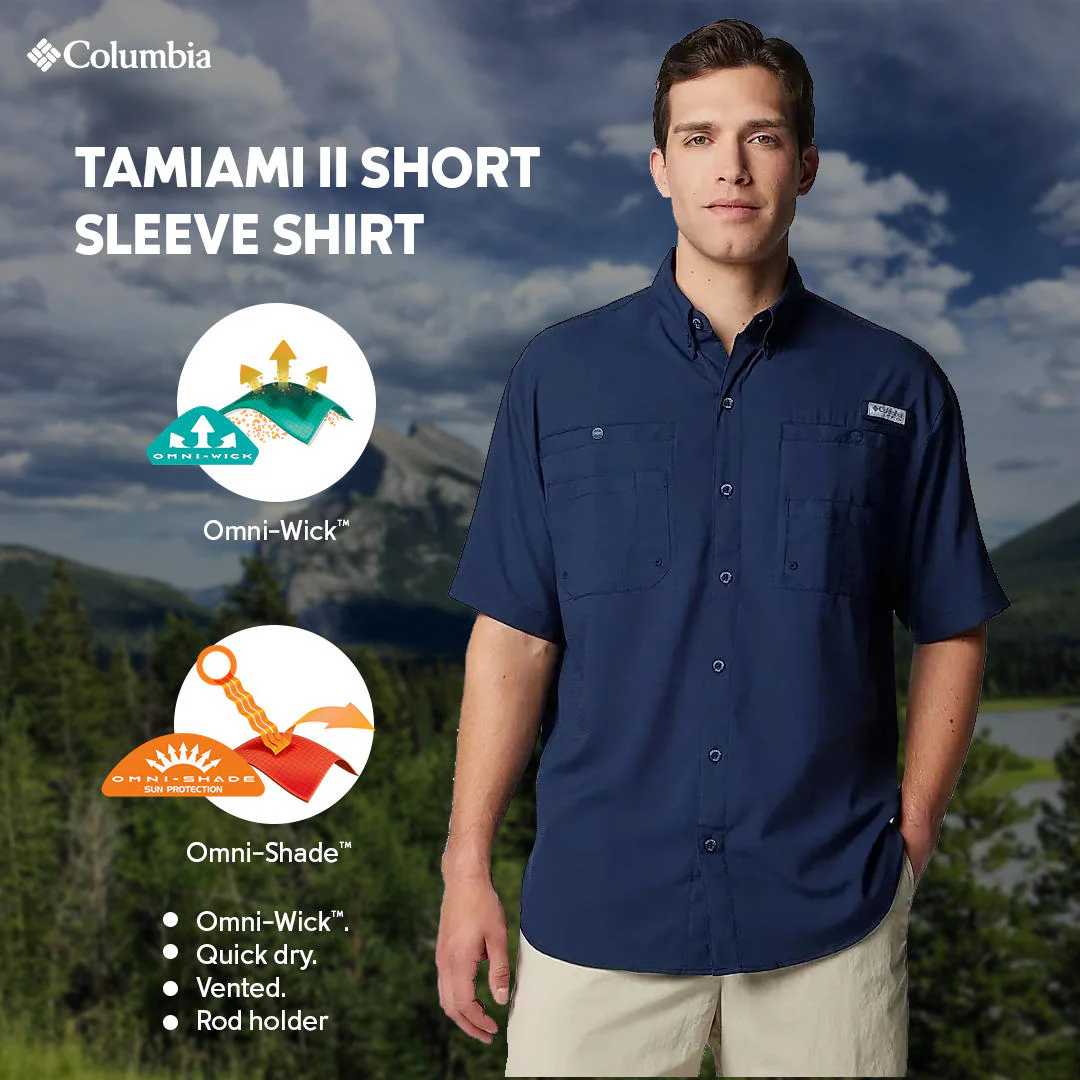 Columbia Men Blue Tamiami II SS Shirt (Sun Protection) - Image 2